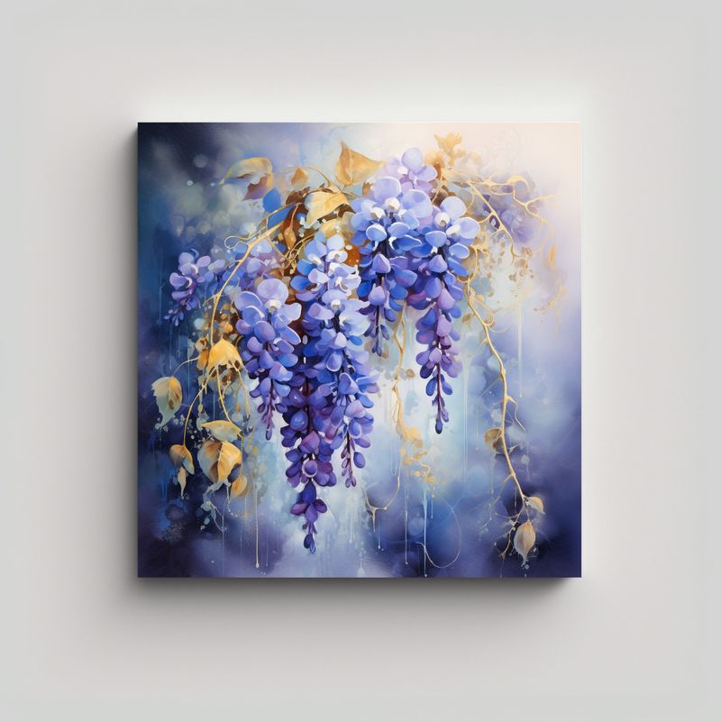 GENERICO - Pintura Abstracta En Bastidor De Tela Con Flores 80x80 Cm