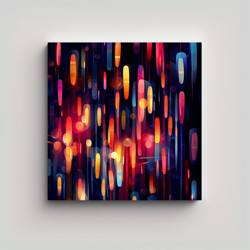 GENERICO - Lienzo Cuadrado Fireflies In The Night Arte 60x60 Cm