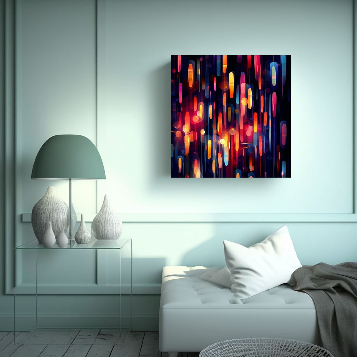 GENERICO - Lienzo Cuadrado Fireflies In The Night Arte 60x60 Cm