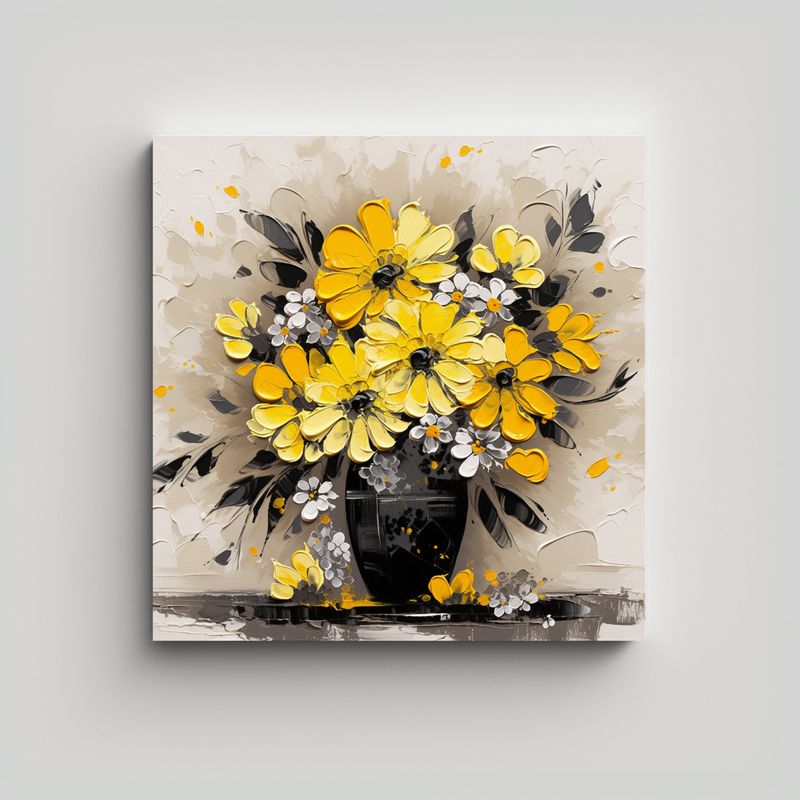 GENERICO - Composición Cuadrado Perspectiva Amarillo Y 60x60 Cm