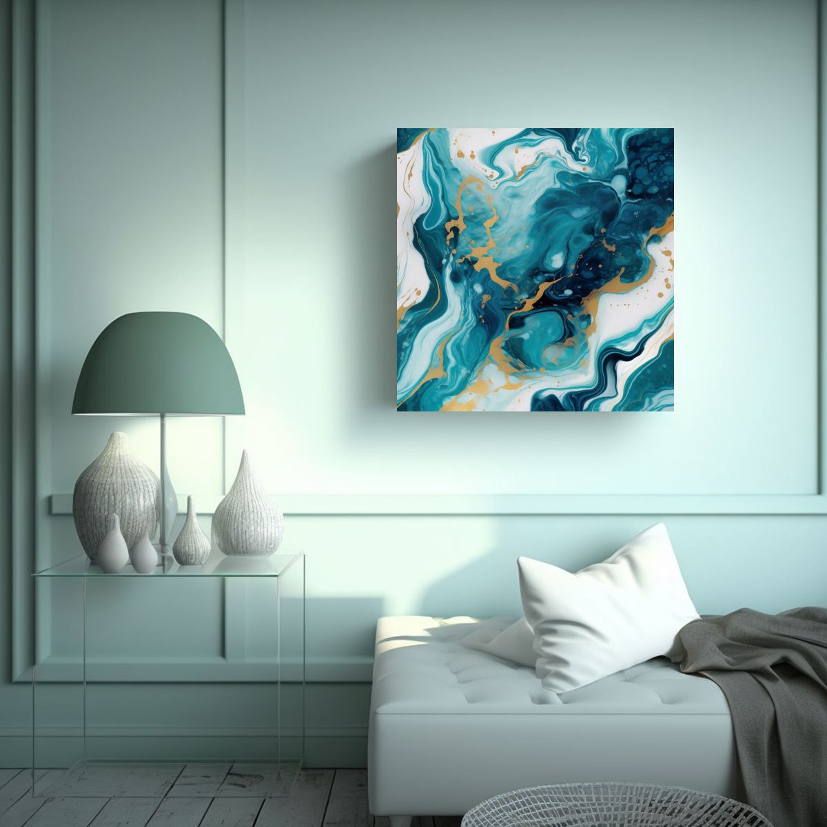 GENERICO - Cuadro De Lienzo Con Finas Líneas Escenario 60x60 Cm