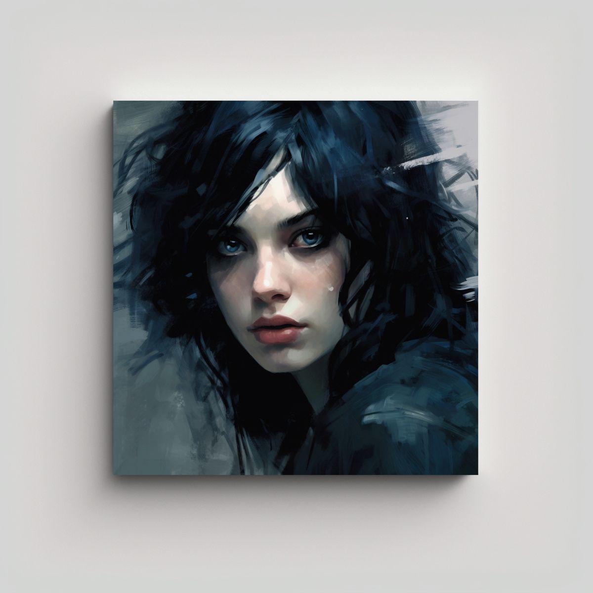 GENERICO - Pintura Digital De Arte Negro Y Ojos Azules De La 90x90 Cm