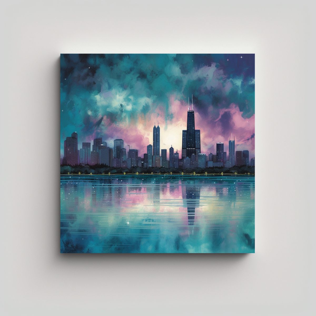 GENERICO - Pintura Decorativa Estilo Galería Del Lago Y 70x70 Cm