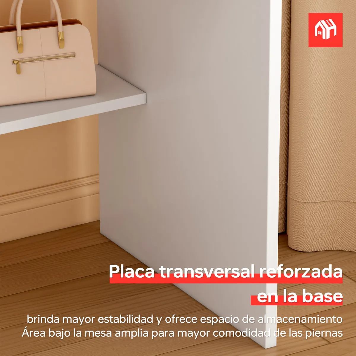 ANYHOGAR - Tocador Para Dormitorio Con Cajones Espejo Cuadrado Pupitre