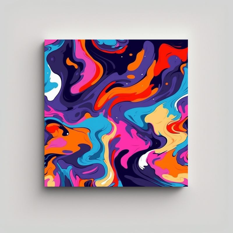 GENERICO - Lienzo Con Líneas Finas Y Expresividad, Pintura 70x70 Cm
