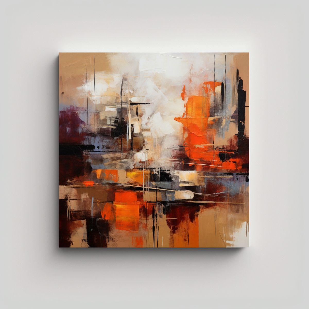 GENERICO - Cuadro Abstracto Para Decoración De Cocina 70x70 Cm