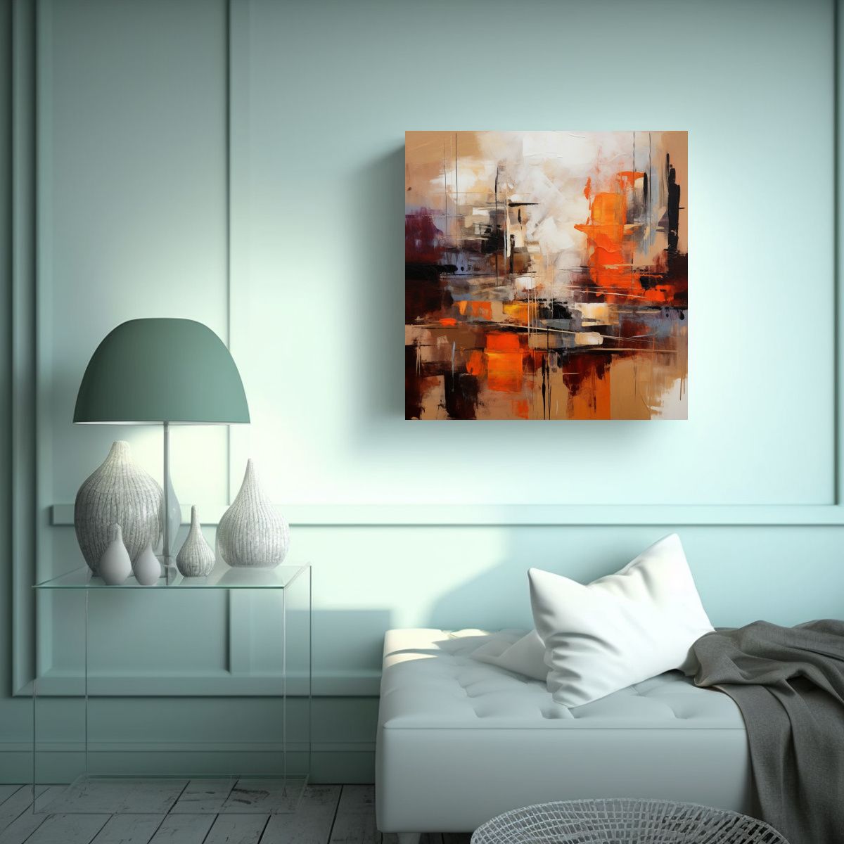 GENERICO - Cuadro Abstracto Para Decoración De Cocina 70x70 Cm