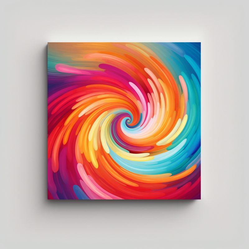 GENERICO - Pintura Decorativa Con Fondo De Remolino De 60x60 Cm