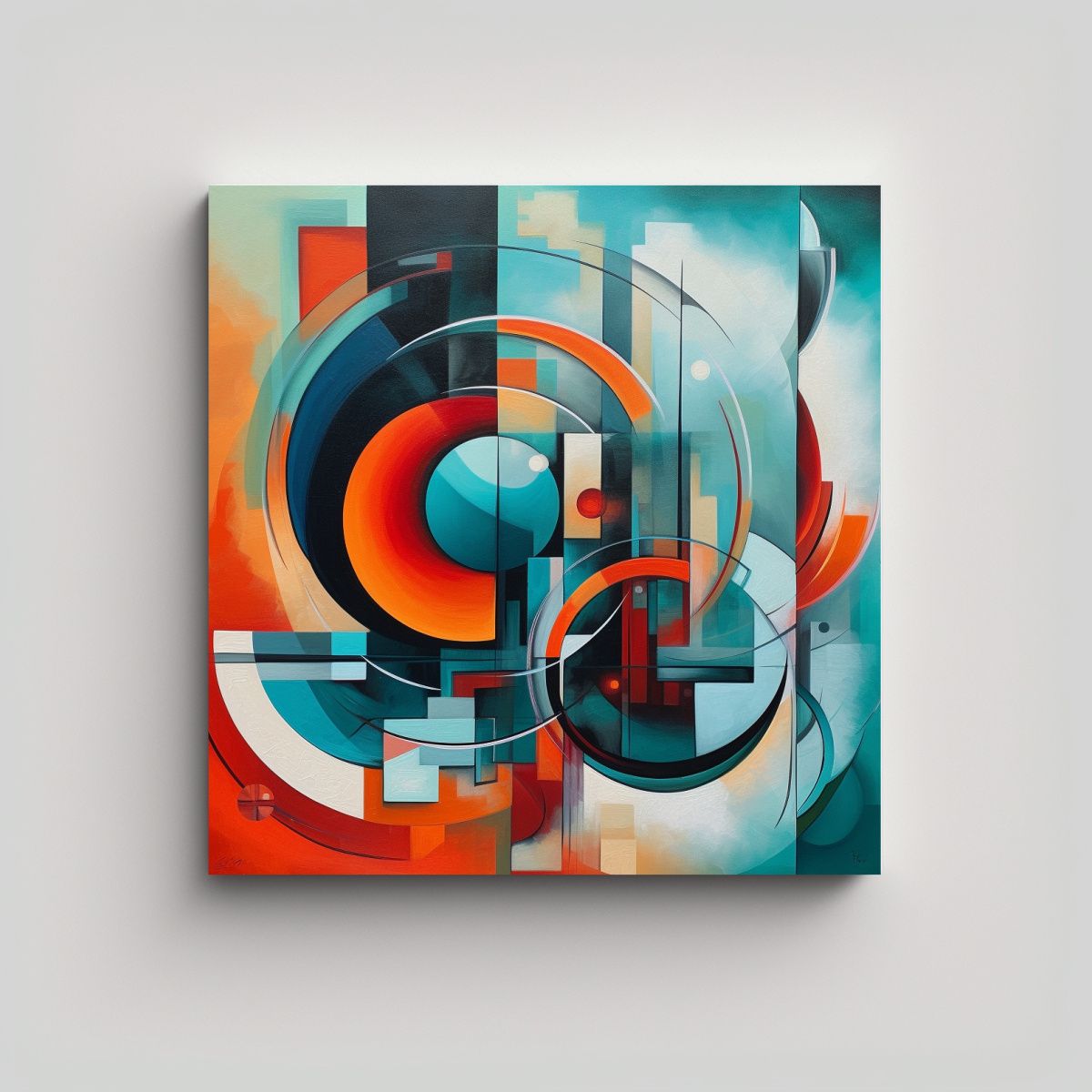 GENERICO - Pintura Abstracta En Relieve Cuadro Tonos Relieve 70x70 Cm