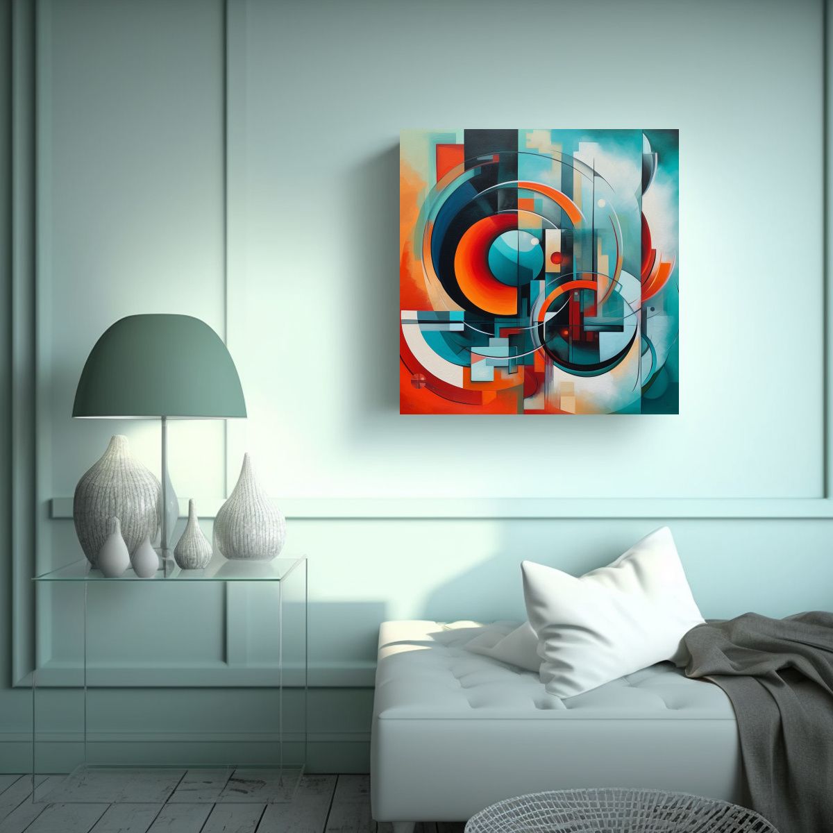 GENERICO - Pintura Abstracta En Relieve Cuadro Tonos Relieve 70x70 Cm