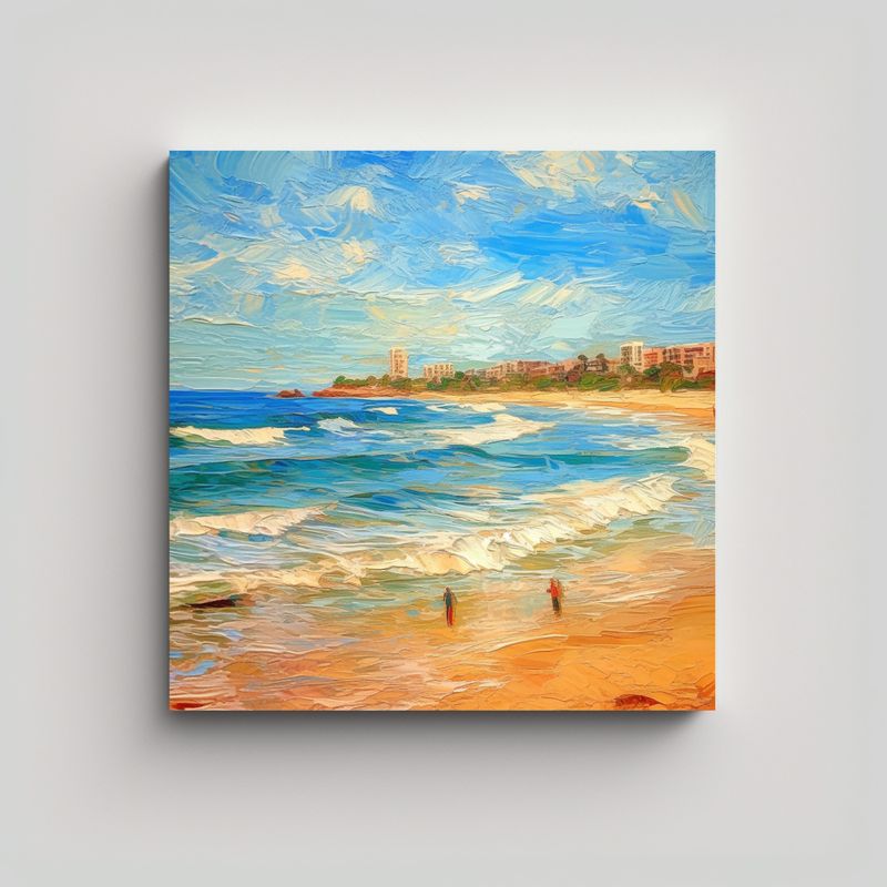 GENERICO - Cuadro Mar En Estilo Van Gogh Representación 70x70 Cm
