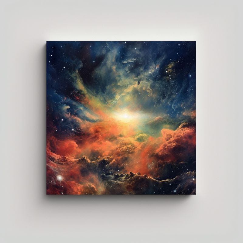 GENERICO - Pintura Inspirada En Albert Bierstadt De La Vía 50x50 Cm