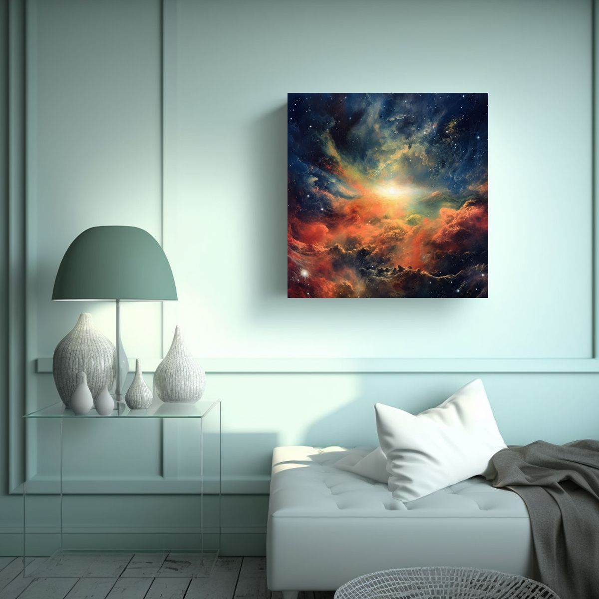 GENERICO - Pintura Inspirada En Albert Bierstadt De La Vía 50x50 Cm