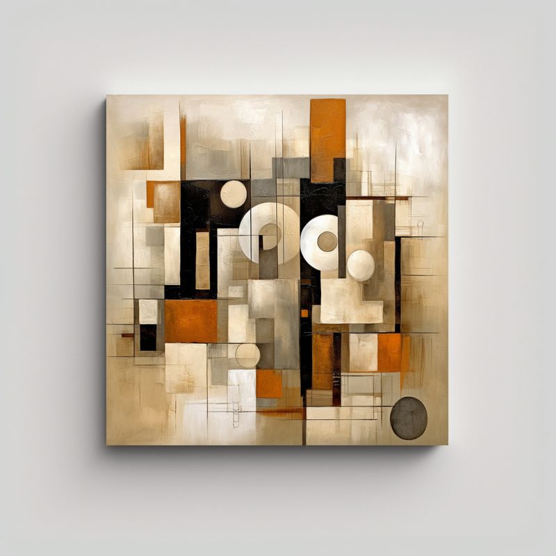 GENERICO - Cuadro Abstracto En Lienzo Para Habitación Con 70x70 Cm