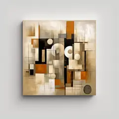 GENERICO - Cuadro Abstracto En Lienzo Para Habitación Con 90x90 Cm