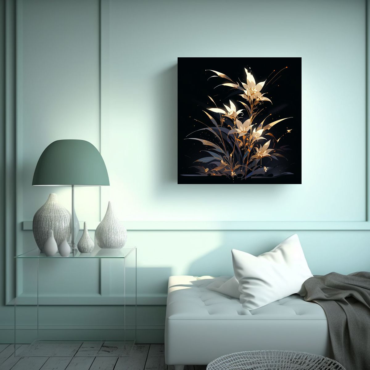 GENERICO - Cuadro Tema Modernidad Gold Colors Atmosfera 90x90 Cm