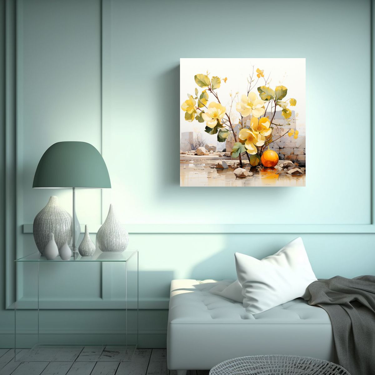 GENERICO - Pintura Abstracta Original Cuadro De Arte Fina: 60x60 Cm