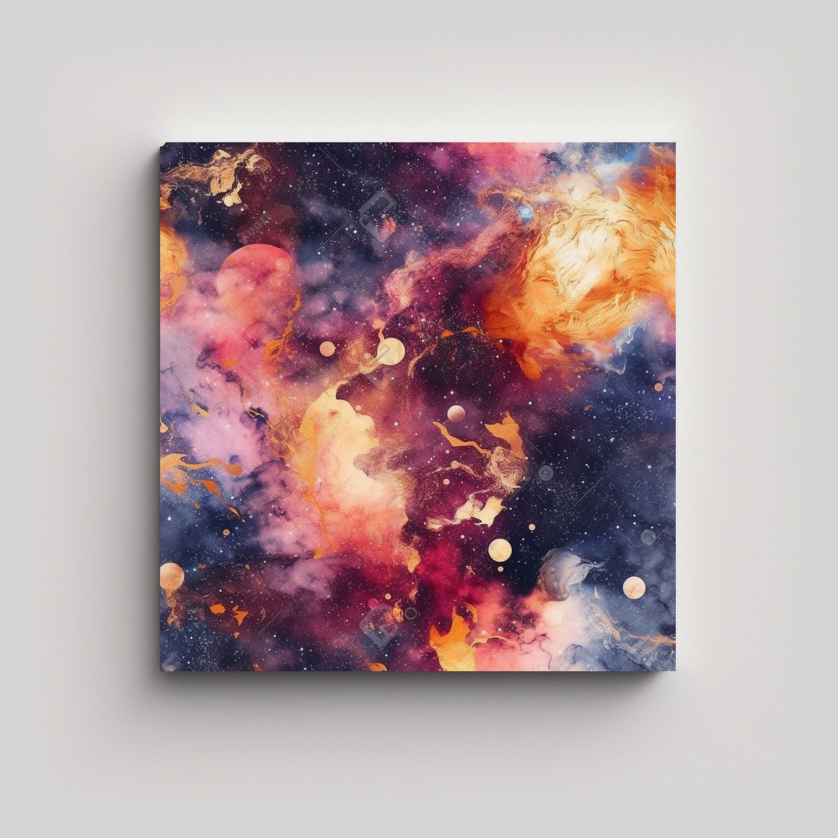 GENERICO - Cuadro Decorativo De Mármol Galaxia En Forma 50x50 Cm