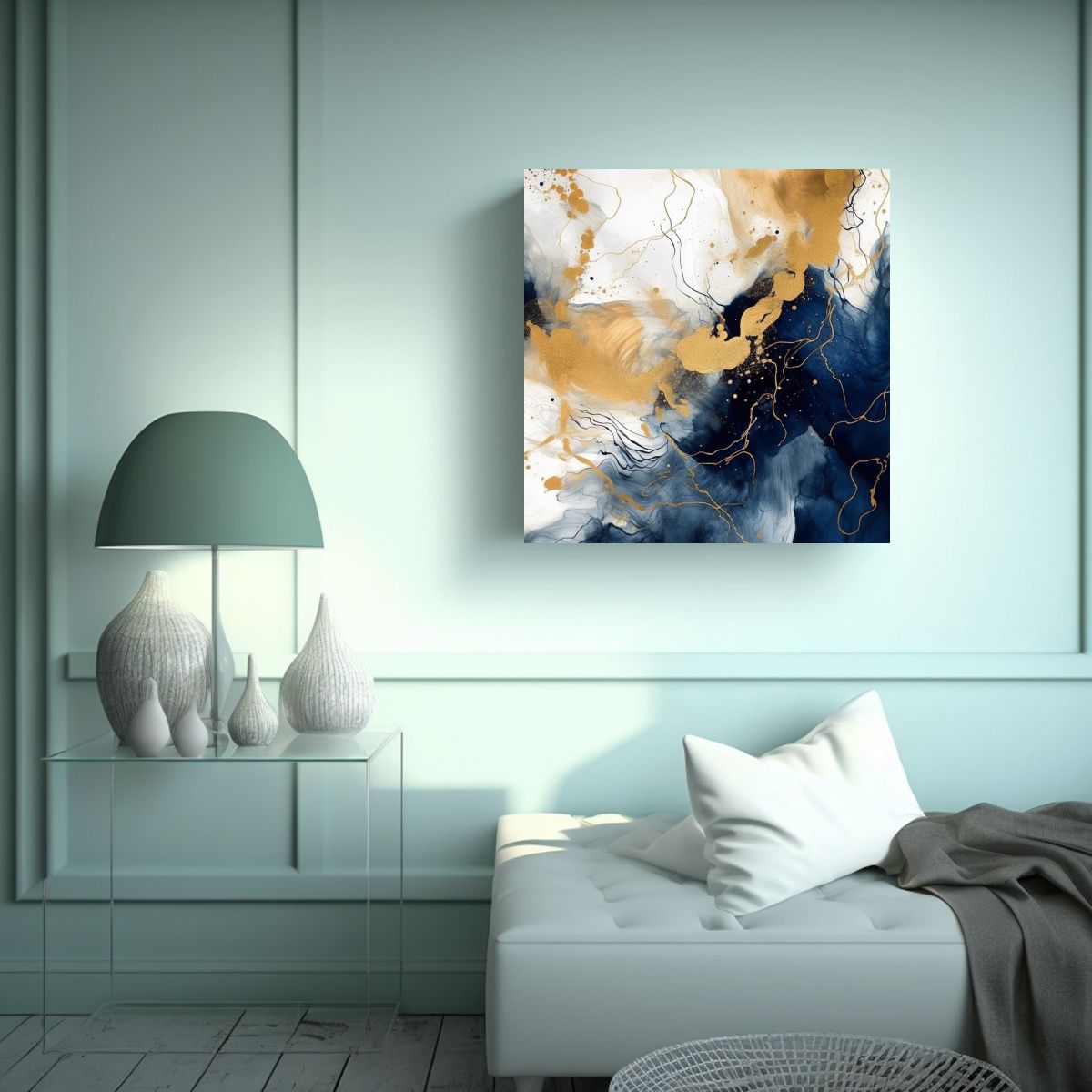 GENERICO - Cuadro Arte Abstracto Creatividad Impresión Luz 60x60 Cm