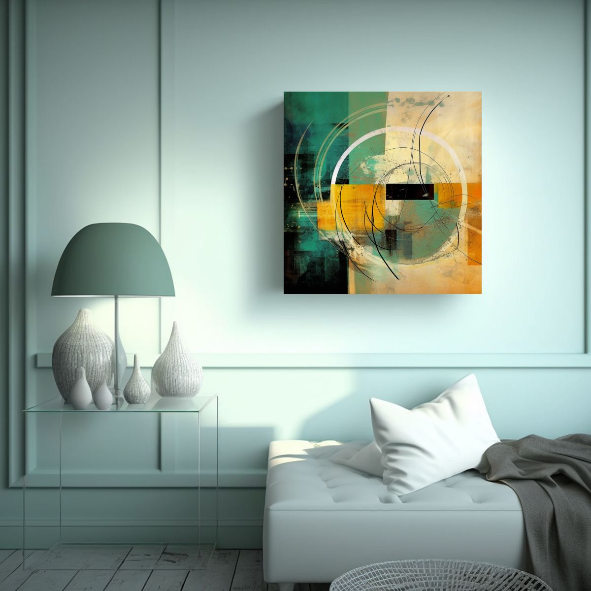 GENERICO - Tela En Bastidor Abstracta Para Fondo De Imagen 80x80 Cm