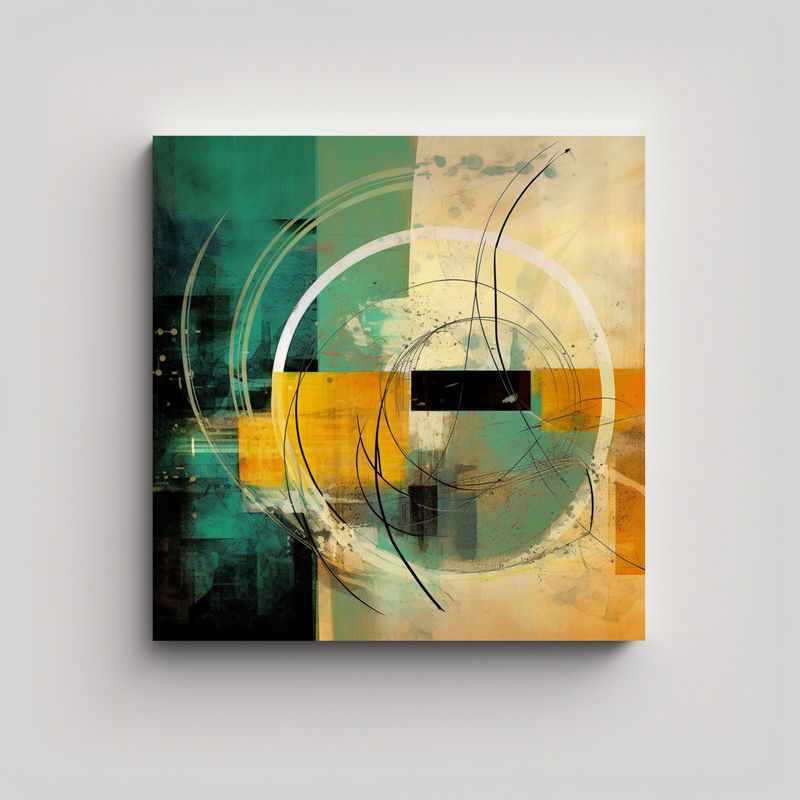 GENERICO - Tela En Bastidor Abstracta Para Fondo De Imagen 70x70 Cm