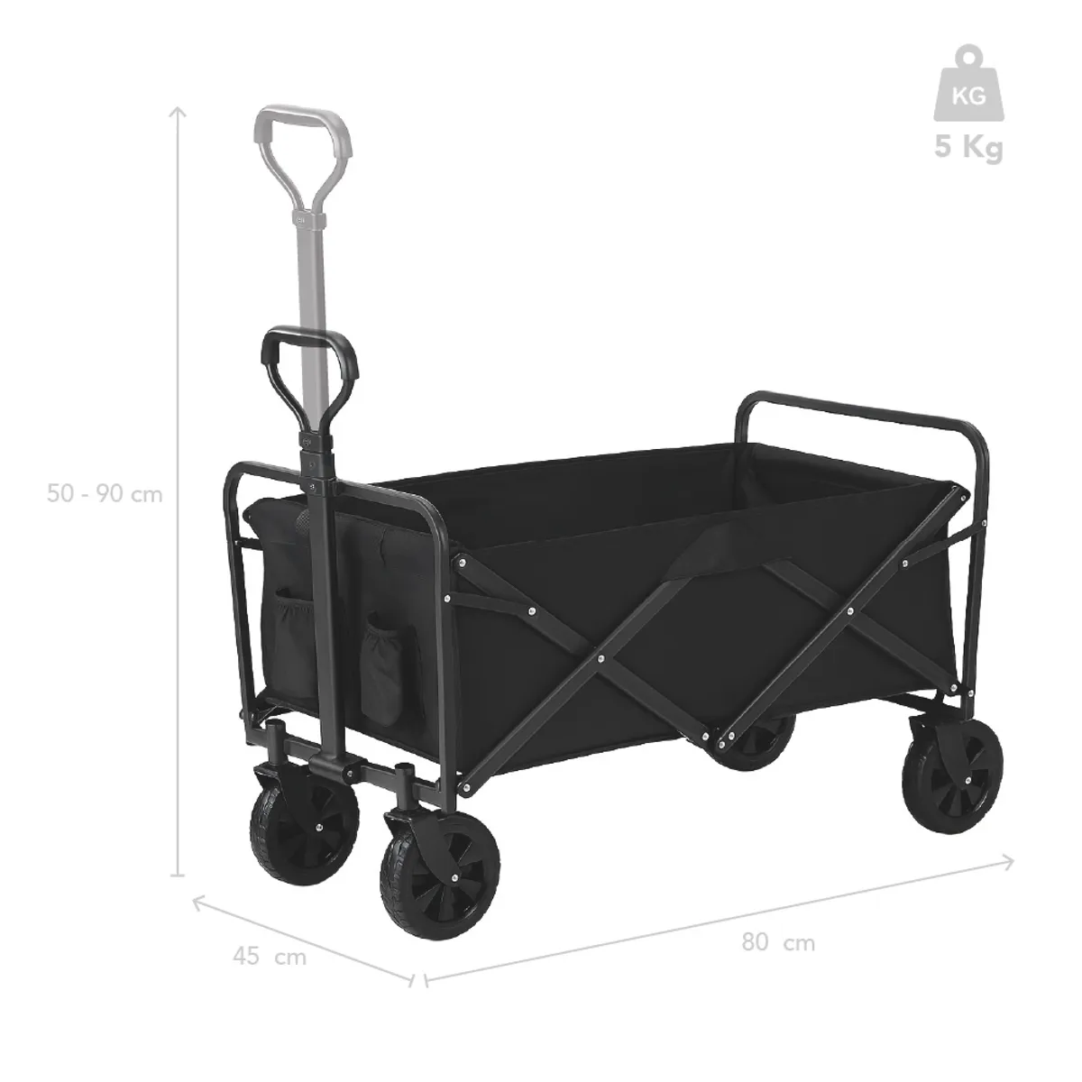 MIGLU - Carrito Plegable Camping 80x45 cm Playa Niños Carro Yegua 100kg Miglú