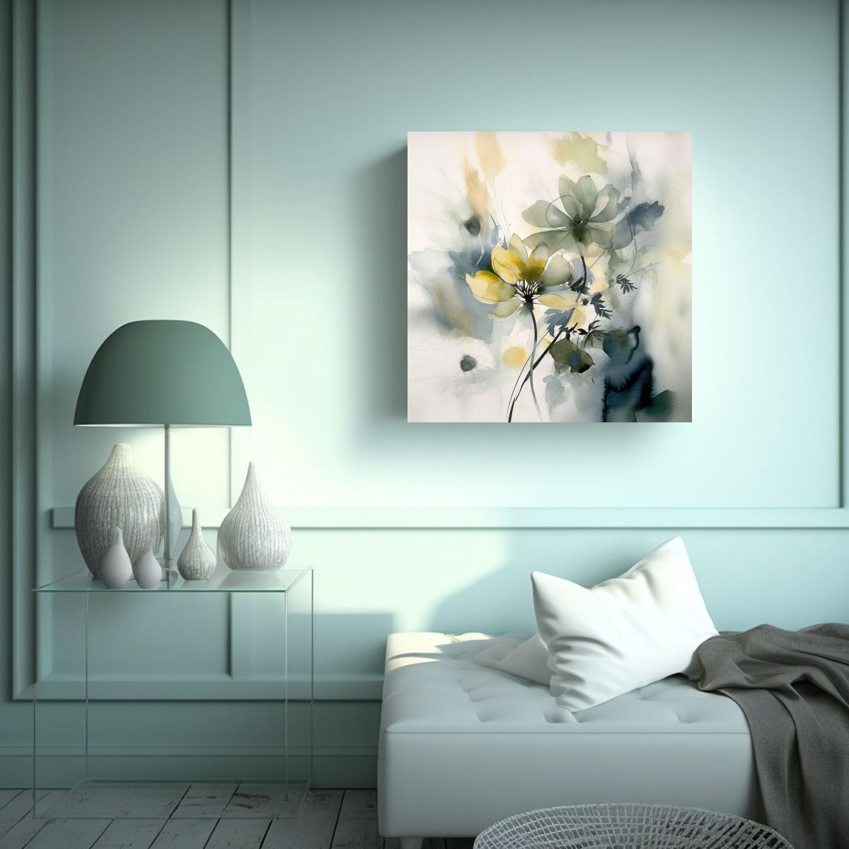 GENERICO - Cuadro Acuarela Expresividad Moderna De Pintura 60x60 Cm