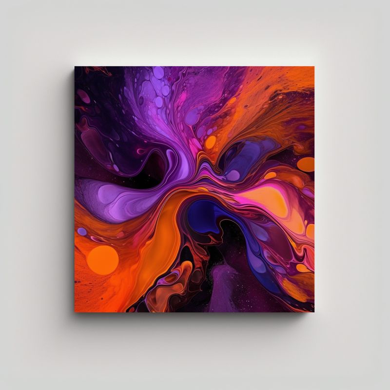 GENERICO - Lienzo Tonos Alegre Crea Una Imagen Abstracta Con 50x50 Cm