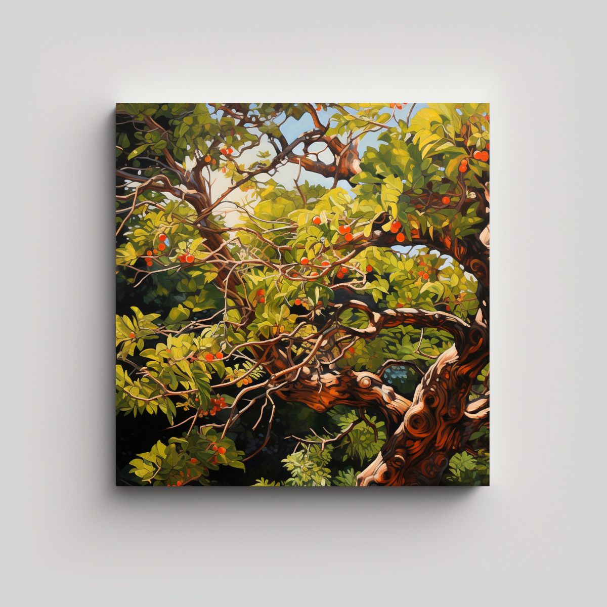 GENERICO - Pintura Abstracta De Movimiento Mágico De árbol 80x80 Cm