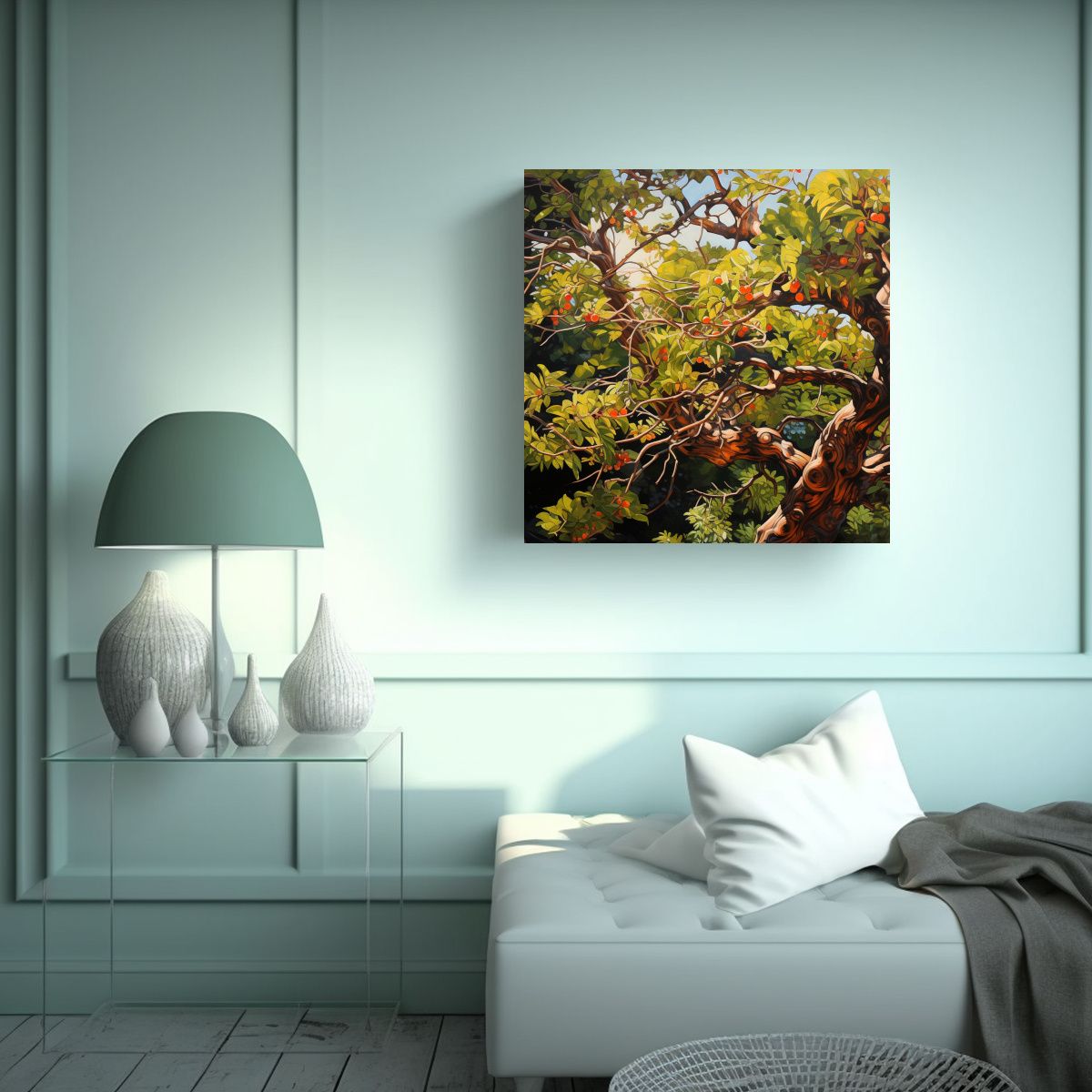 GENERICO - Pintura Abstracta De Movimiento Mágico De árbol 80x80 Cm