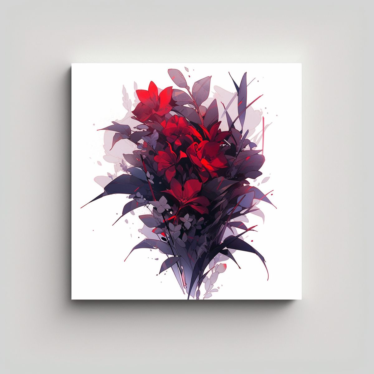 GENERICO - Cuadro Decorativo Neonoir En Violeta Y Rojo 80x80 Cm