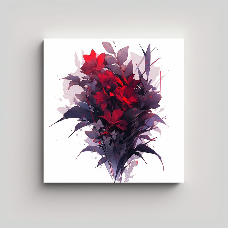 GENERICO - Cuadro Decorativo Neonoir En Violeta Y Rojo 80x80 Cm