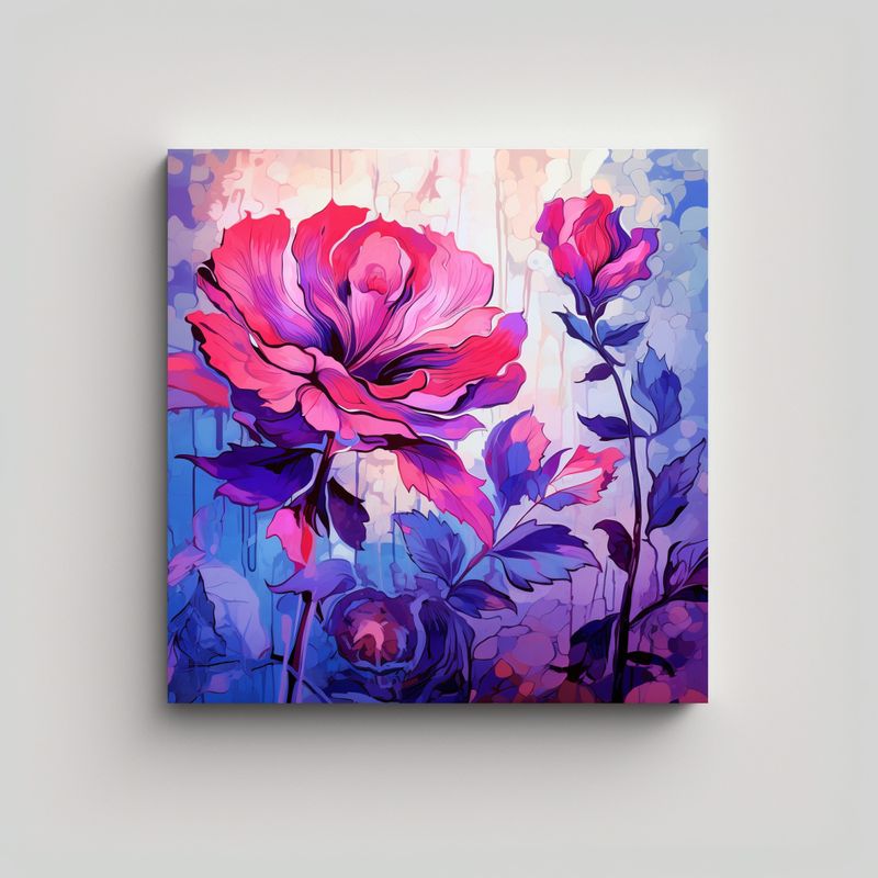 GENERICO - Pinturas Arte De Pared Morado Y Rosa Ambiente 50x50 Cm