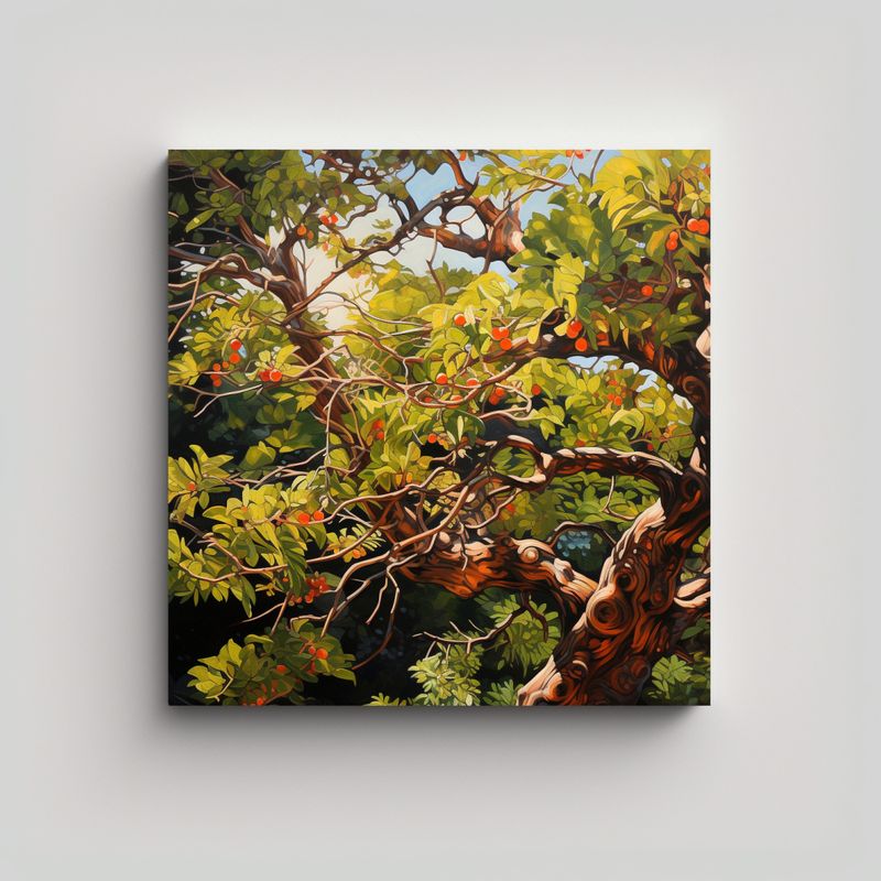 GENERICO - Pintura Abstracta De Movimiento Mágico De árbol 70x70 Cm