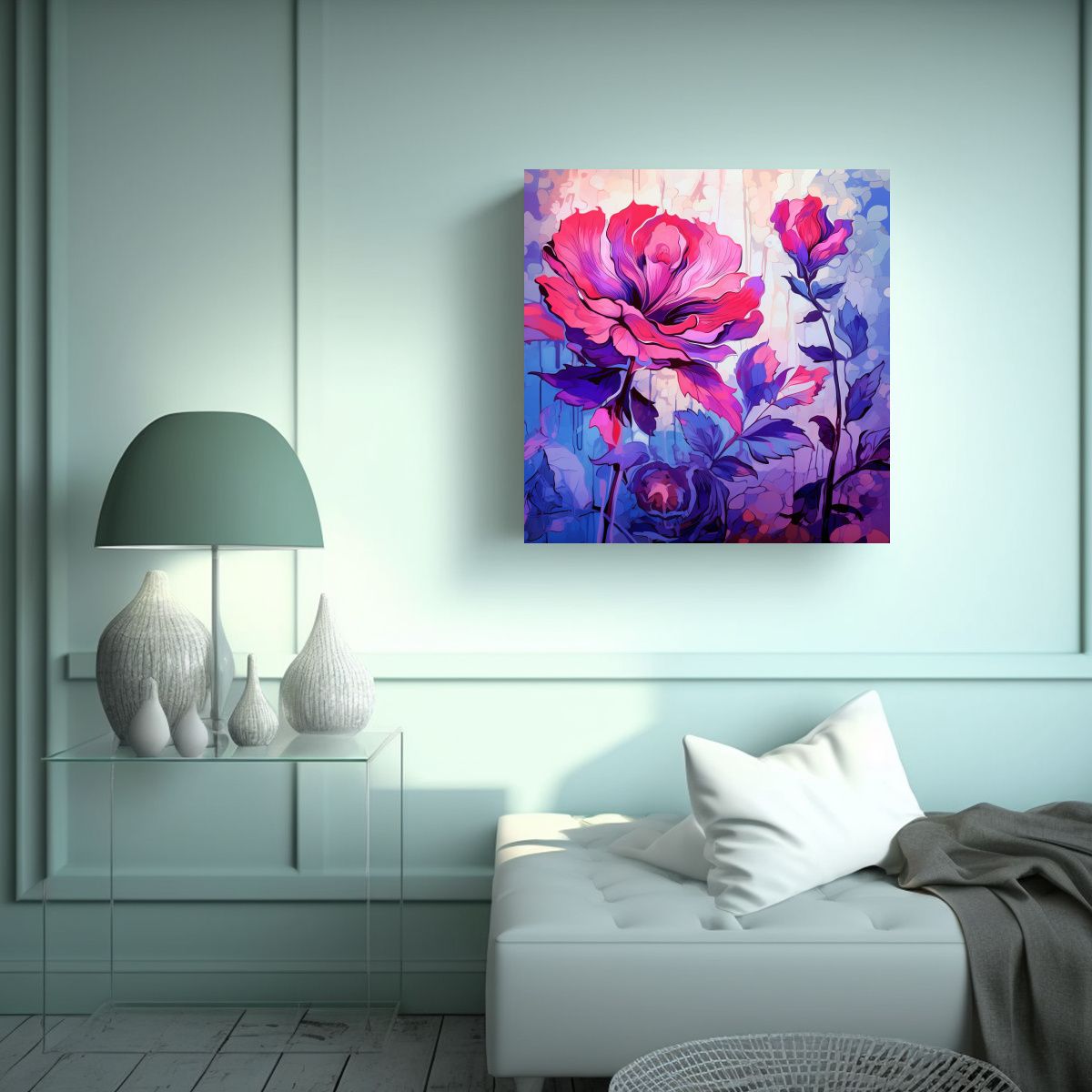 GENERICO - Pinturas Arte De Pared Morado Y Rosa Ambiente 70x70 Cm