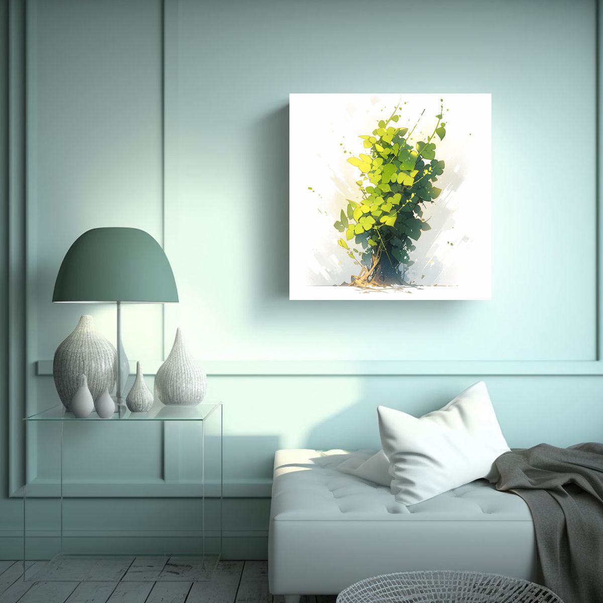 GENERICO - Pintura Lienzo Tela Vintage árbol Aspen En 80x80 Cm