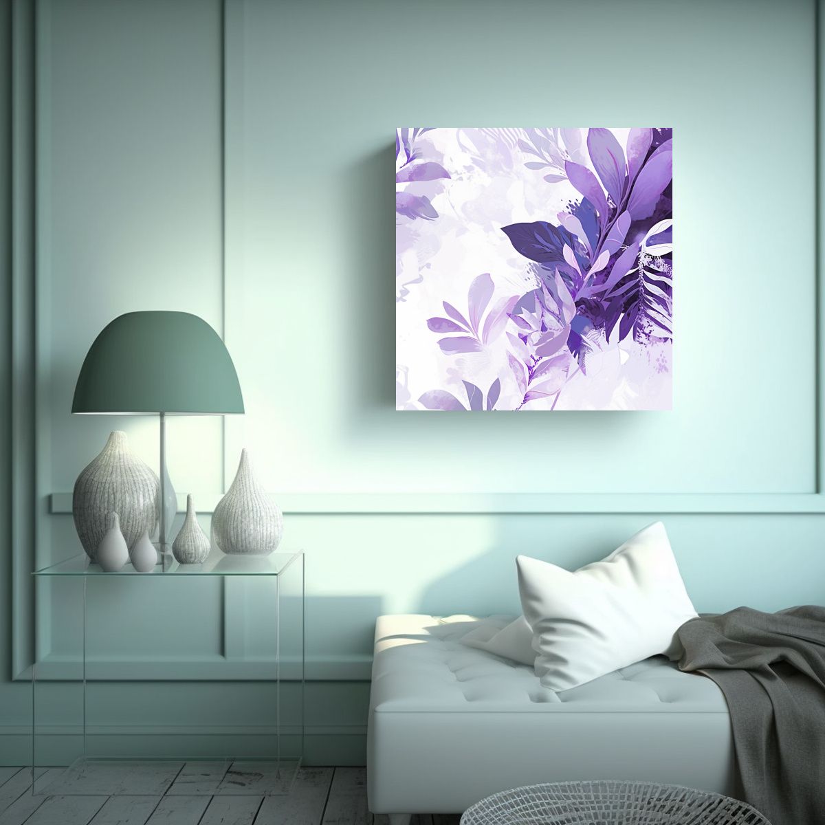 GENERICO - Cuadro De Arte De Pared Moderno Comedor Morado Y 90x90 Cm