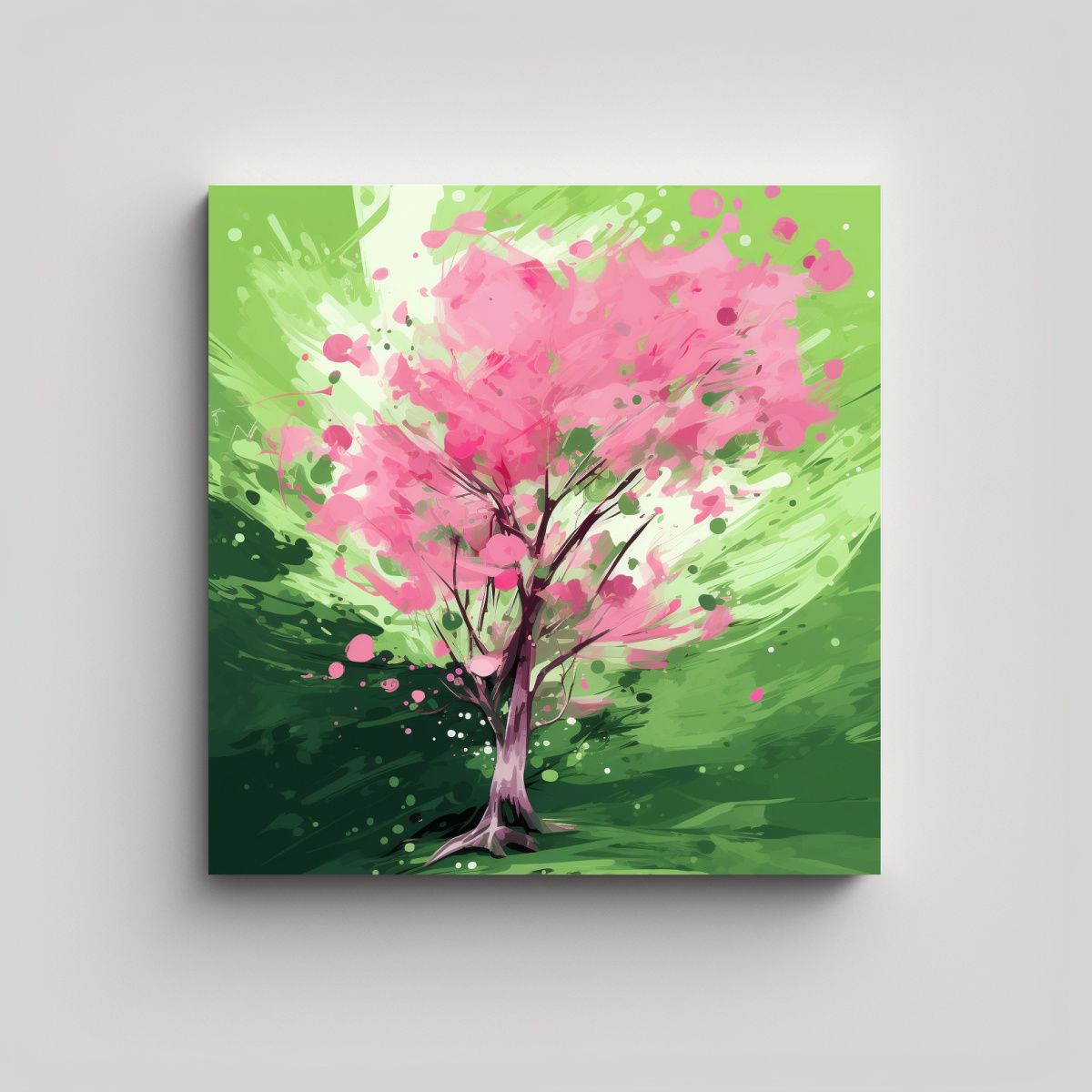 GENERICO - Cuadro Abstracto Intenso De Árbol Aspen En 50x50 Cm