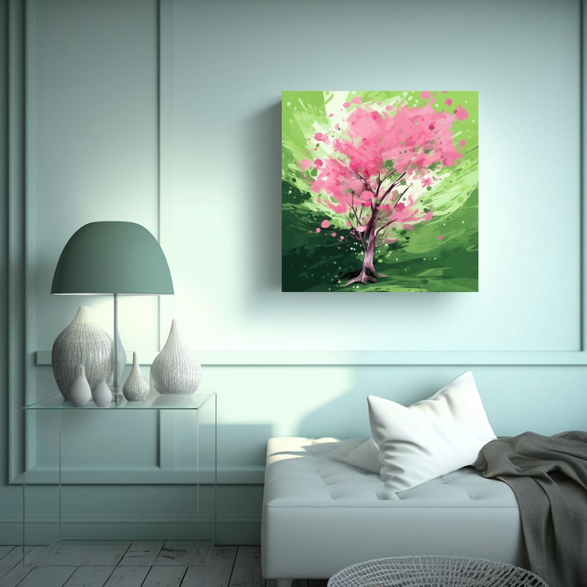 GENERICO - Cuadro Abstracto Intenso De Árbol Aspen En 50x50 Cm
