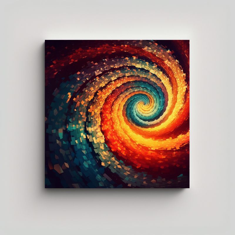 GENERICO - Pintura Decorativa Moderna, Fondo En Espiral Con 90x90 Cm