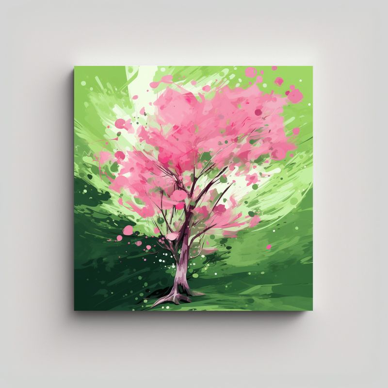 GENERICO - Cuadro Abstracto Intenso De Árbol Aspen En 70x70 Cm