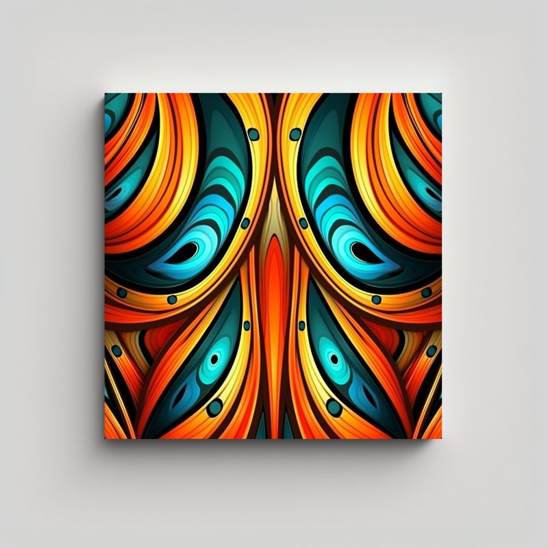 GENERICO - Lienzo De Tela Movimiento Impacto Visual 50x50 Cm