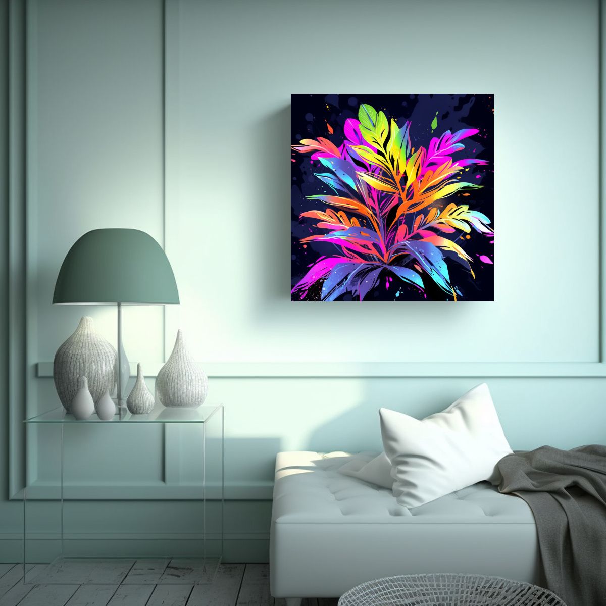 GENERICO - Cuadros Decorativos Estilo Neonoir Con Colores 50x50 Cm.