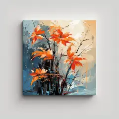 GENERICO - Pintura De Lienzo Con Hermoso Escenario De Hojas 70x70 Cm
