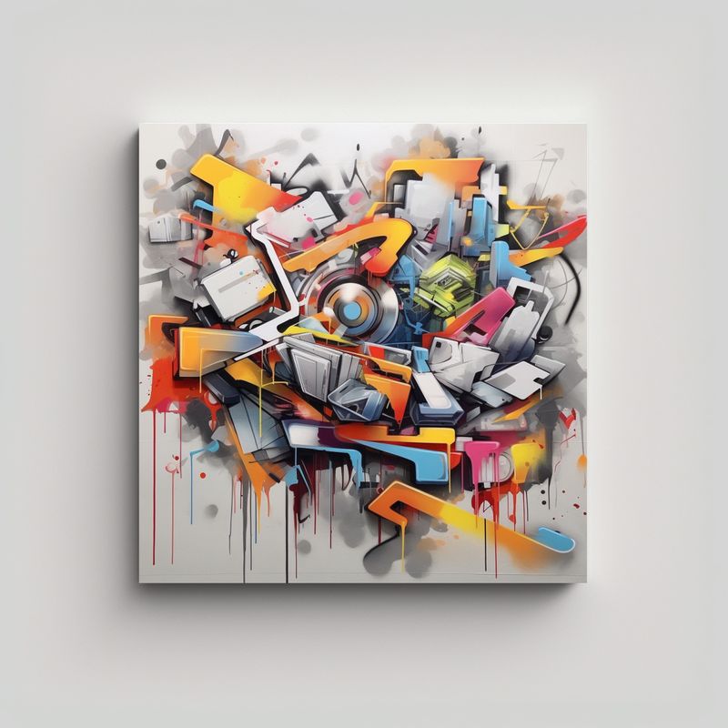 GENERICO - Cuadro Wyldstyle Graffiti Abstracto Con Armonía 80x80 Cm