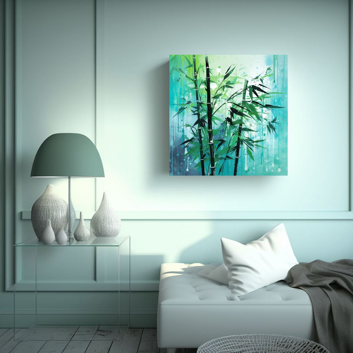 GENERICO - Cuadro En Bastidor Representativo De Bambú En 50x50 Cm