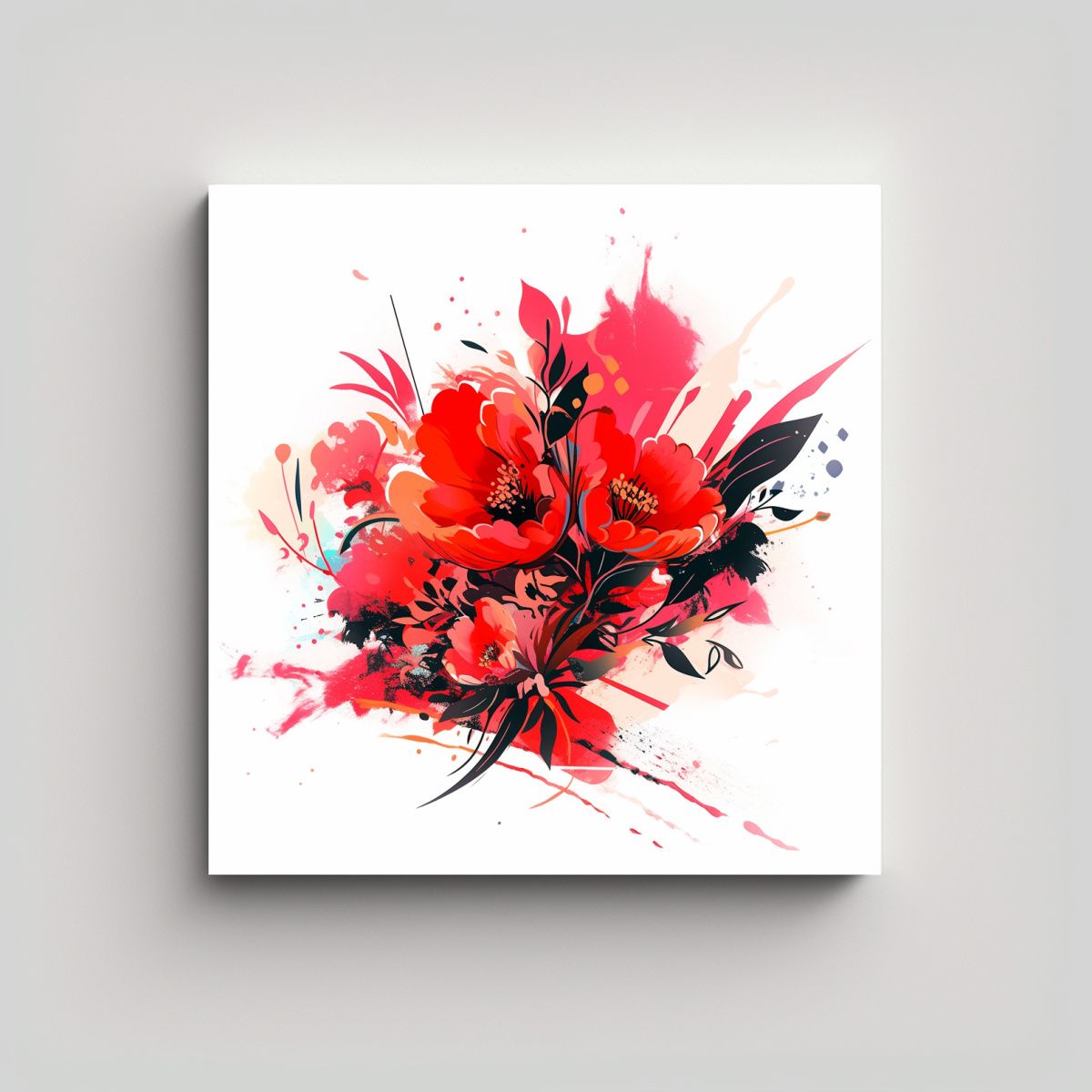 GENERICO - Cuadro Cuadro Colores Rojo Resistente Atmosfera 80x80 Cm