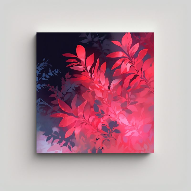 GENERICO - Cuadro Cuadro Brillante En Rojo Y Rosa Con 90x90 Cm