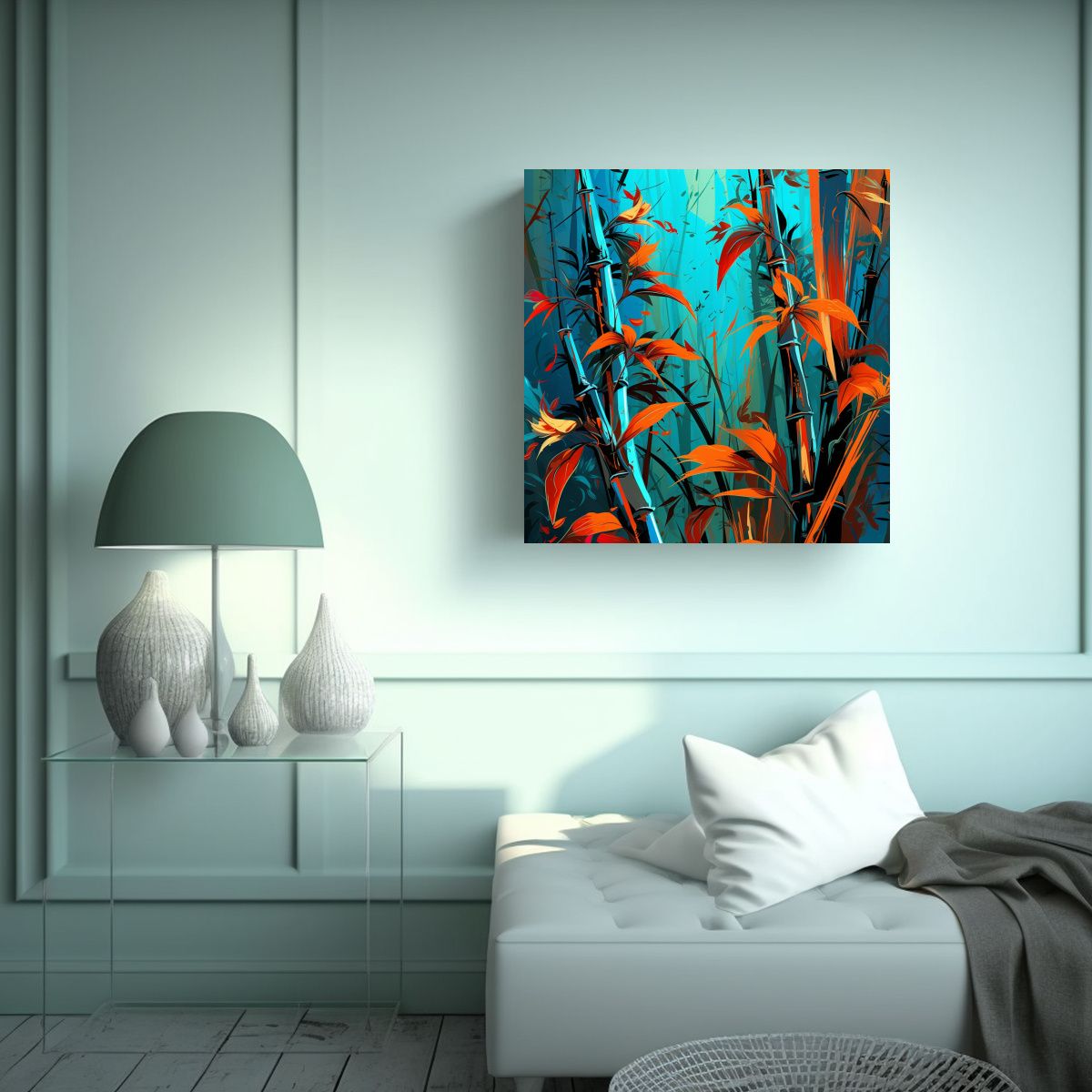 GENERICO - Cuadro De Tela Fotografía De Plantas De Bambú 50x50 Cm