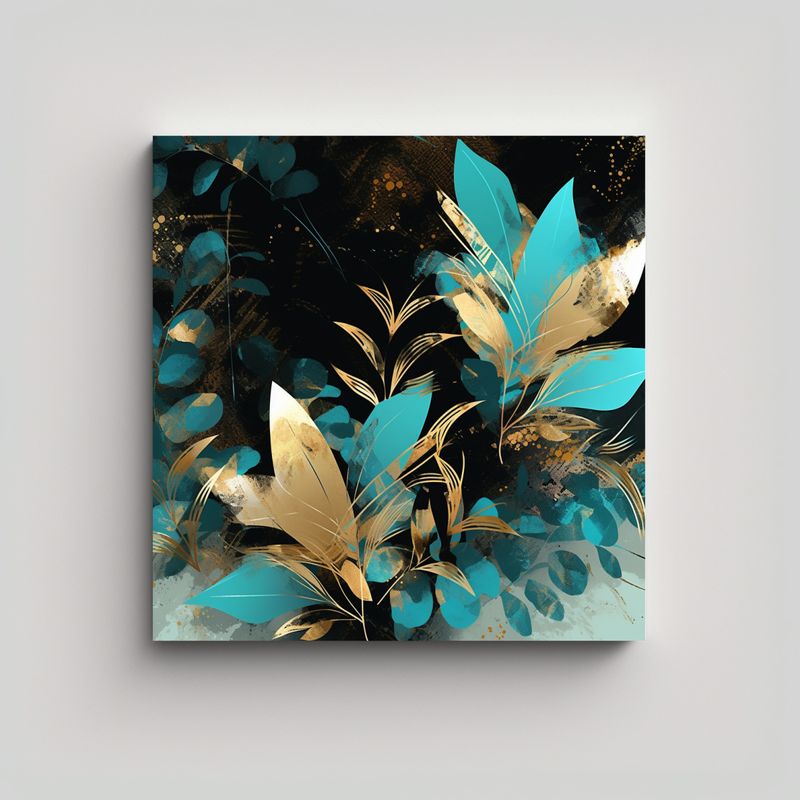 GENERICO - Pintura De Pared Sublimada Estética Turquesa Y 70x70 Cm